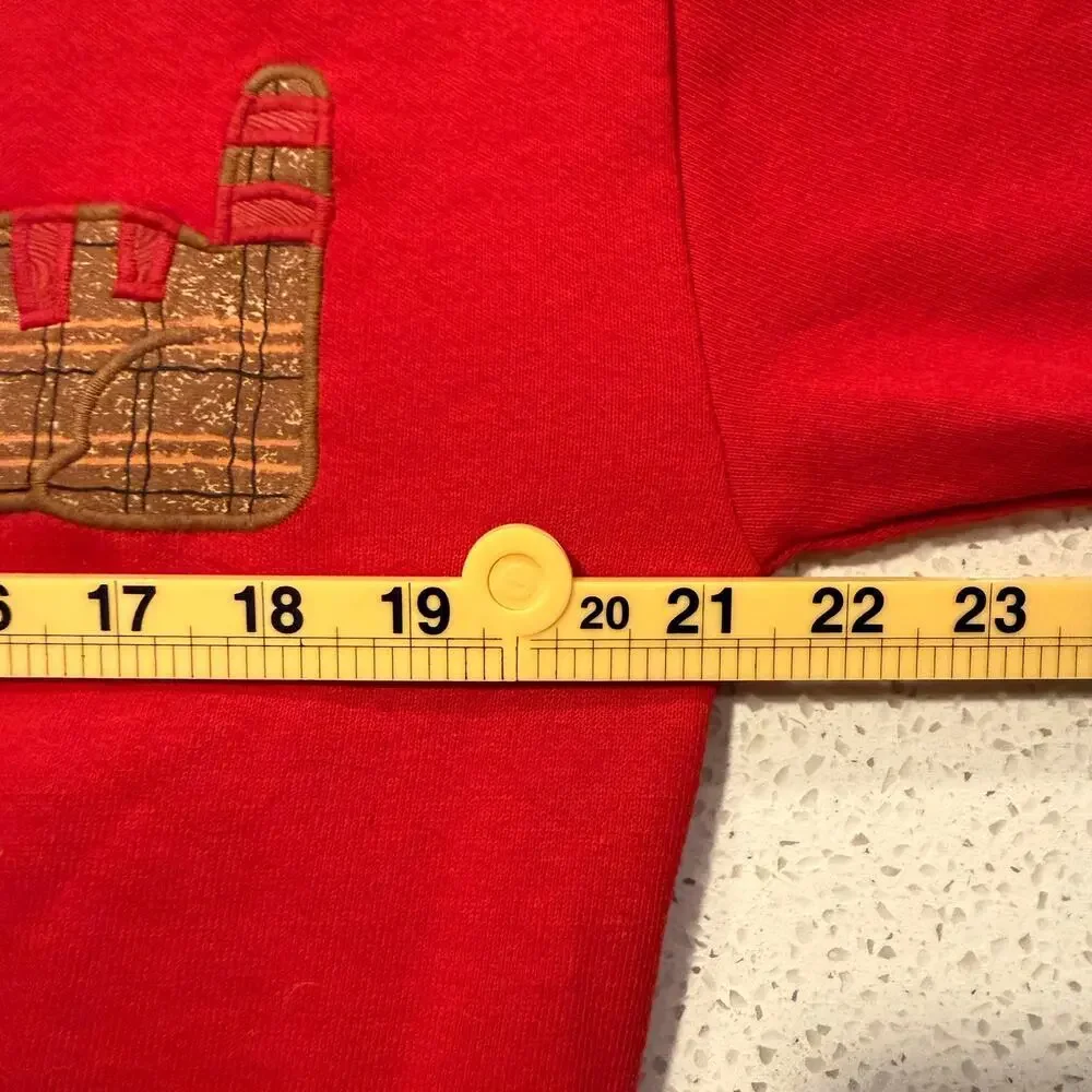 Vintage Orvis Cat Sweatshirt Red Novelty Crewneck Medium Embroidered Grandmacore